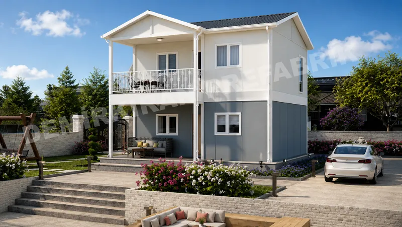 2+1 · 108 m² · Kétszintes előregyártott ház