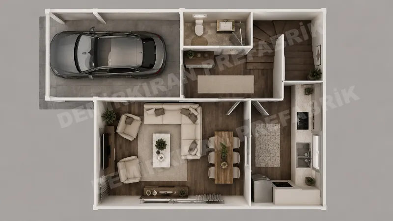 2+1 · 132 m² · Двуетажна сглобяема къща изображение 11