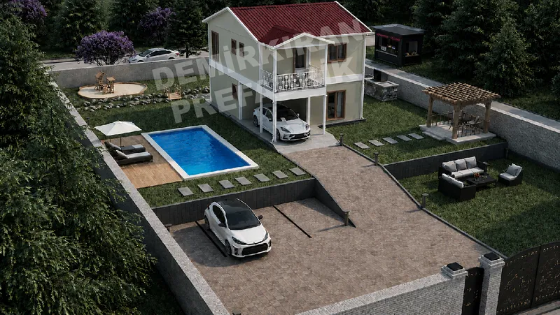 2+1 · 132 m² · Двуетажна сглобяема къща изображение 8