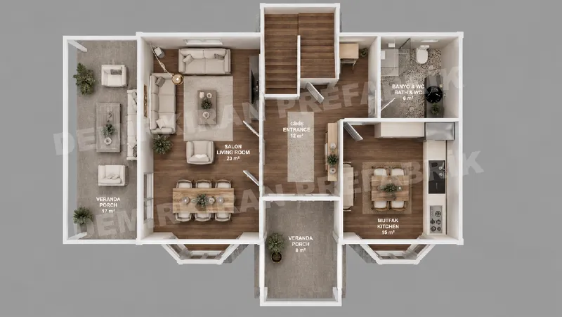 3+1 · 169 m² · Διώροφη προκατασκευασμένη κατοικία εικόνα 8