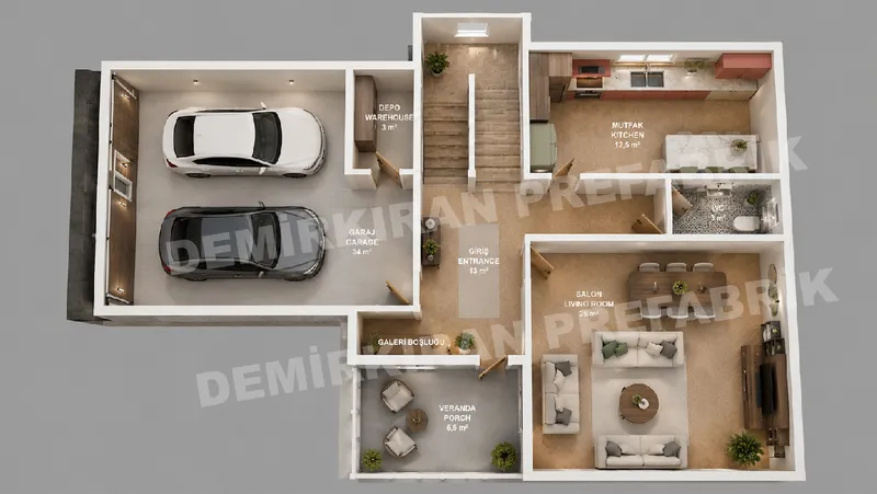 3+1 · 200 m² · Двуетажна сглобяема къща изображение 12