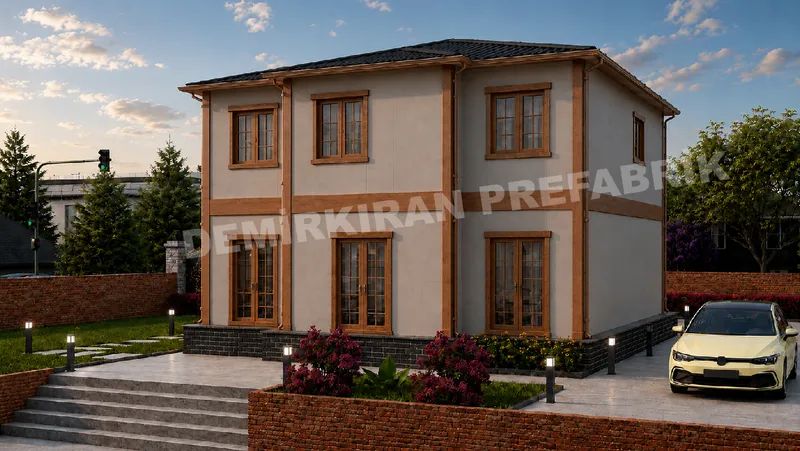 4+1 · 174 m² · Монтажна куќа на кат