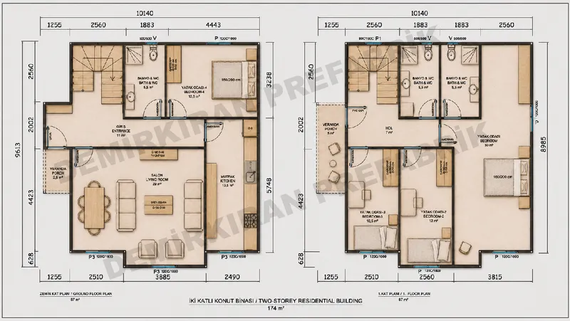 4+1 · 174 m² · Монтажна куќа на кат слика 9
