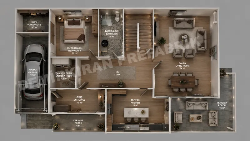 5+1 · 271 m² · Kétszintes előregyártott ház kép 7