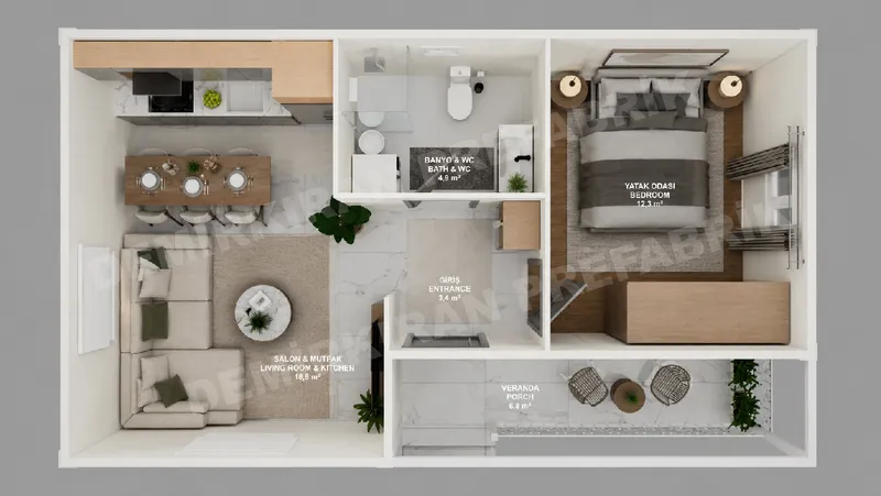 1+1 · 46 m² · Prízemný montovaný dom obrázok 8