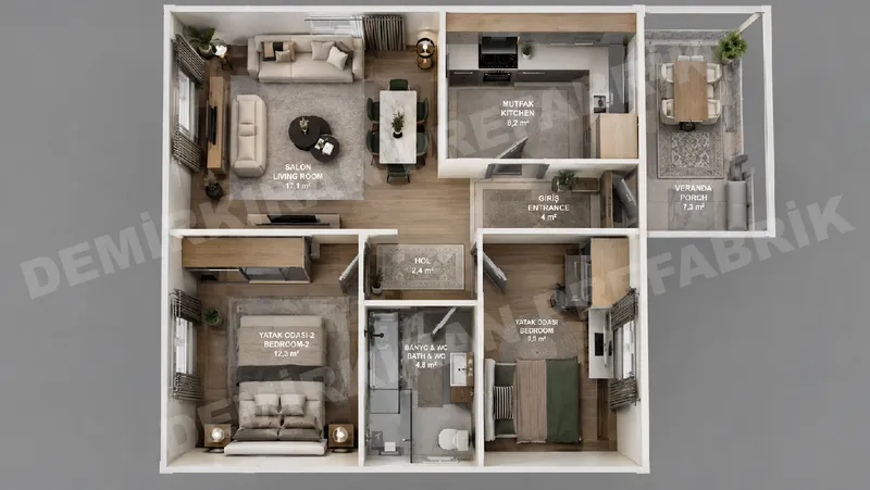 2+1 · 66 m² · Egyszintes előregyártott ház kép 8