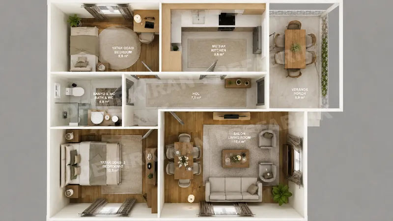2+1 · 72 m² · Casa pré-fabricada térrea imagem 7