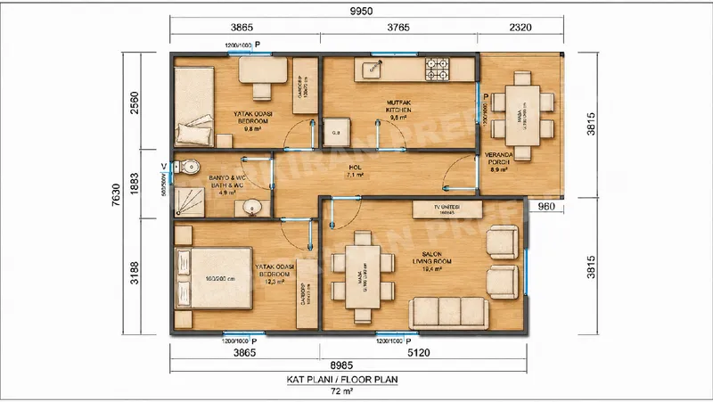 2+1 · 72 m² · Casa pré-fabricada térrea imagem 8