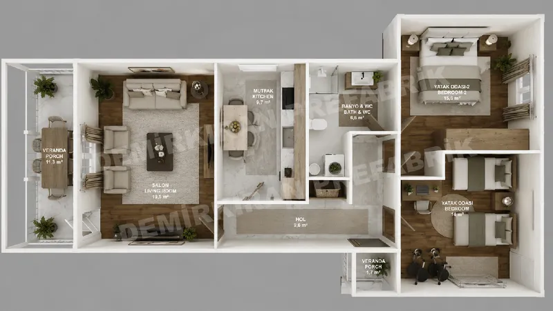 2+1 · 88 m² · Casa prefabbricata a un piano immagine 7