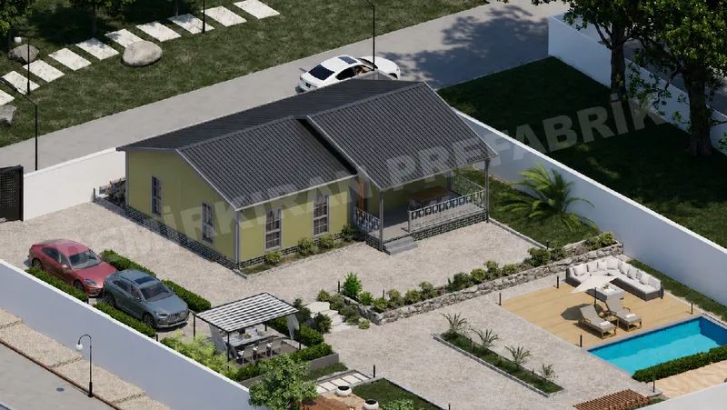 3+1 104 m² Tek Katlı Prefabrik Konut