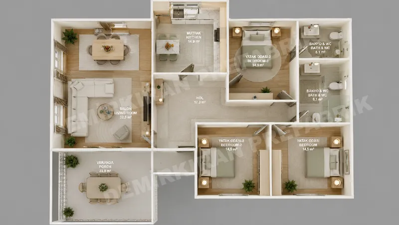 3+1 · 145 m² · Casa prefabbricata a un piano immagine 7